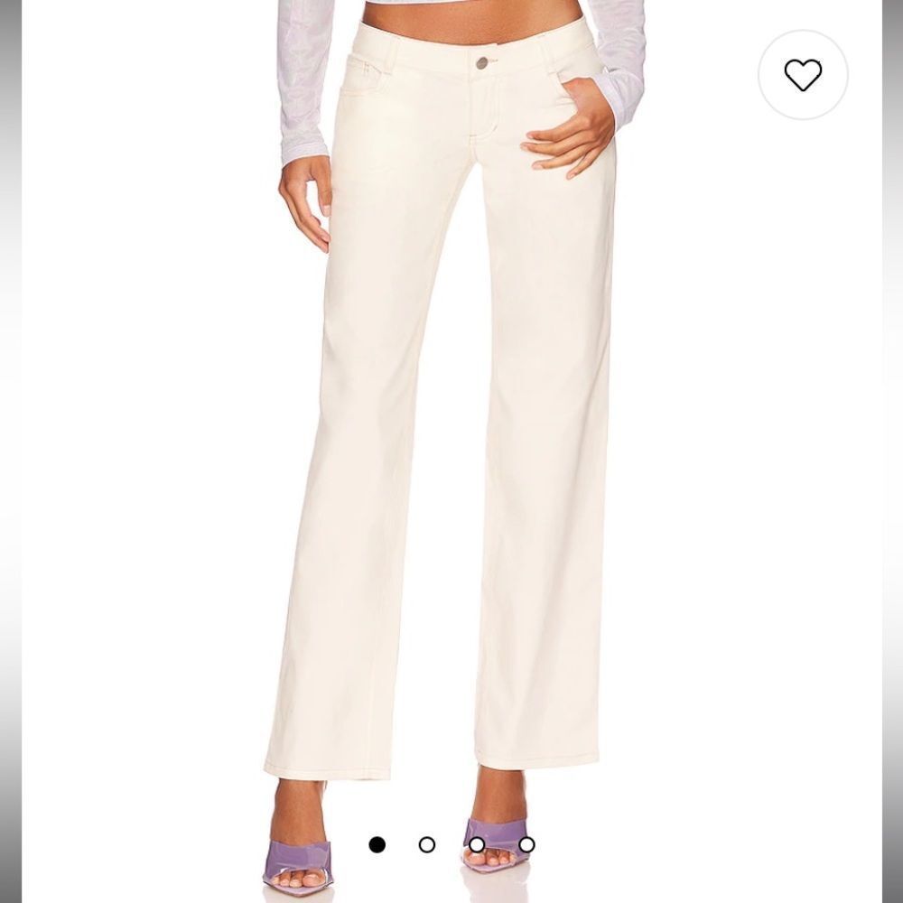 Miaou Cream Straight-Leg Pants